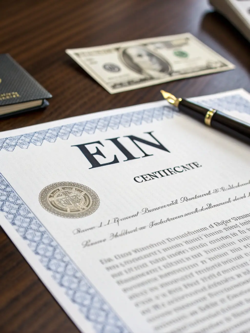 A close-up shot of an official IRS document with the EIN number clearly visible, representing the acquisition of an EIN.